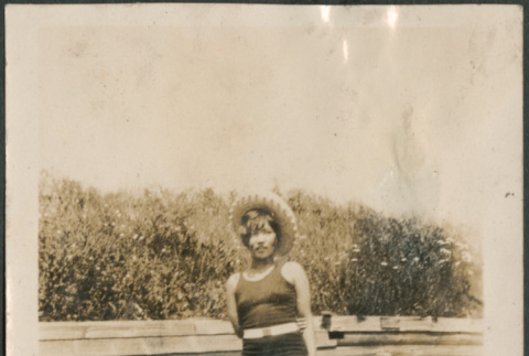 Three women on beach (ddr-densho-316-199)