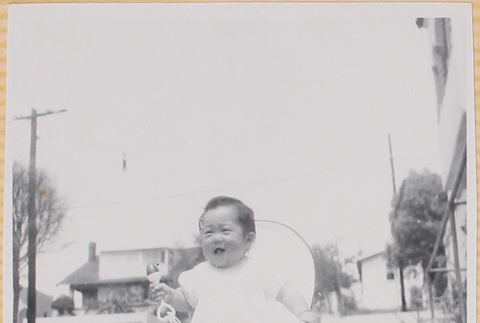 Susan Shiomi in bouncy chair (ddr-densho-522-152)