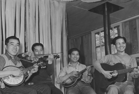 Self-organized harikuri band, string quartet, at Jerome incarceration camp (ddr-csujad-14-18)