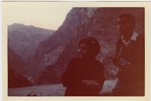 Man and woman on side of Kathmandu-Lhasa Road (ddr-densho-426-1154)