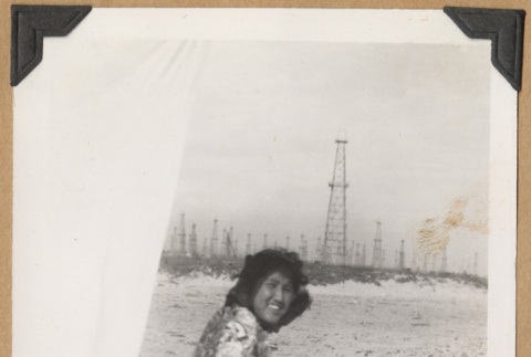 Woman on a beach (ddr-densho-542-204)