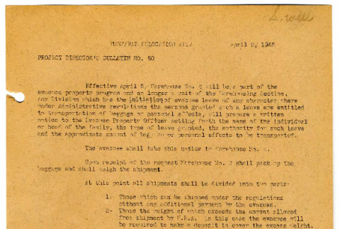Project Director's bulletin, no. 50 (April 2, 1943) (ddr-csujad-48-100)