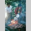 Ron Koshiyama and Kyle Kashima grilling burgers (ddr-densho-336-1219)