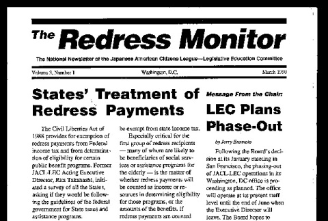 Redress monitor, vol. 3, no. 1 (March 1990) (ddr-csujad-55-107)