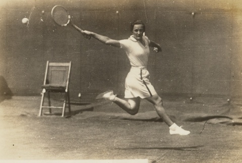 Helen Jacobs playing tennis (ddr-njpa-1-718)