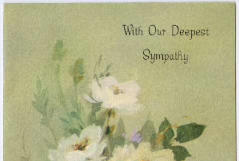 Sympathy card from Harry and Kay Ohmura to Mary (Mon Toy) (ddr-densho-488-59)