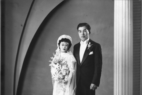 Wedding portrait of Shigeko Iwaihara and Matao Koga (ddr-ajah-6-172)