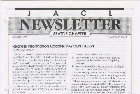 Seattle Chapter, JACL Reporter, Vol. 27, No. 8, August 1990 (ddr-sjacl-1-528)