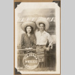 Gary Kikawa and woman wearing sombreros (ddr-densho-542-68)