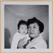 Yoshiko Shiomi holding Leslie Shiomi (ddr-densho-522-357)