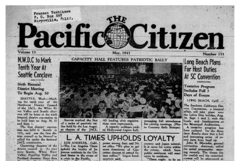 The Pacific Citizen, Vol. 13 No. 153 (May 1941) (ddr-pc-13-4)