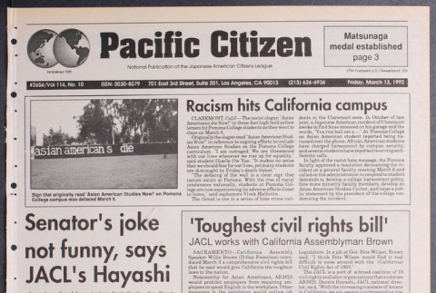 Pacific Citizen, Vol. 114, No. 10 (March 13, 1992) (ddr-pc-64-10)