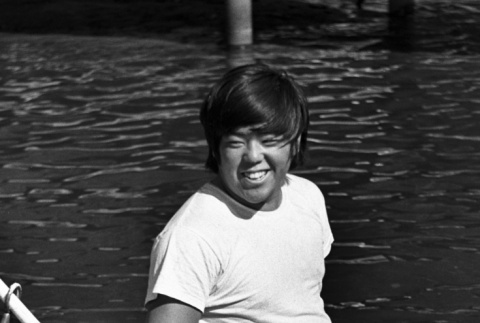 Richard Kawamoto in the lake (ddr-densho-336-578)