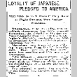 Loyalty of Japanese Pledged to America. Will Stick to U.S. Even if They Have to Fight Parents, Says Society President. (February 24, 1916) (ddr-densho-56-279)