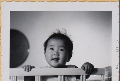 Leslie Shiomi in a crib (ddr-densho-522-371)