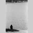 Stephanie Kawata sitting on the lakeshore (ddr-densho-336-443)