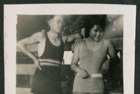 man and woman in swimsuits (ddr-densho-378-653)