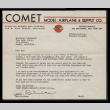 Letter from Wm. Bibichkow, Comet Model Airplane and Supply Co., to George Hideo Nakamura, February 24, 1943 (ddr-csujad-55-2167)