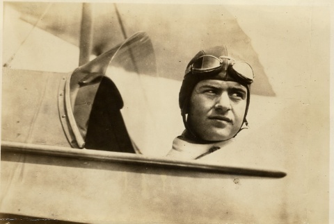 Bruno Mussolini in the cockpit of a plane (ddr-njpa-1-946)