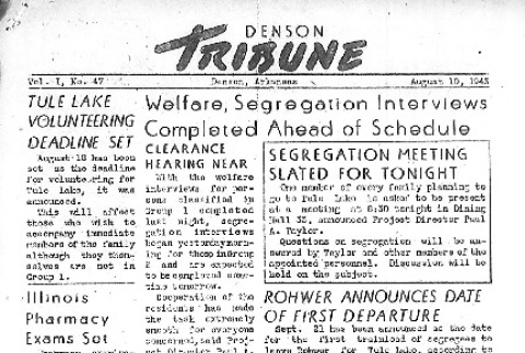 Denson Tribune Vol. I No. 47 (August 10, 1943) (ddr-densho-144-88)