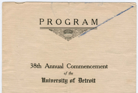 Commencement Program from University of Detroit (ddr-densho-355-78)