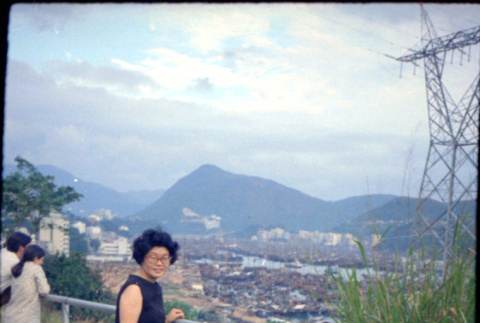 Martha (Nozawa) Tsuchida standing at viewpoint (ddr-densho-426-759)