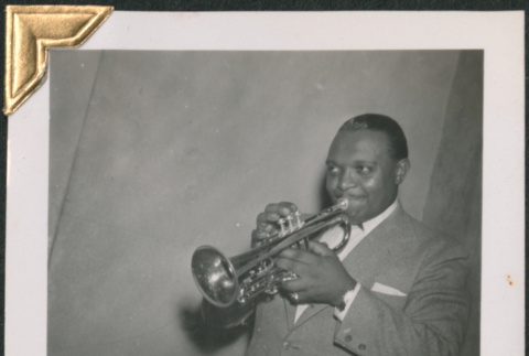 Rex Stewart playing the trumpet (ddr-densho-434-121)