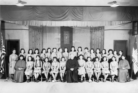 (Photograph) - Image of priest, nuns and girl scouts (ddr-densho-330-264-master-c6c0c8040c)