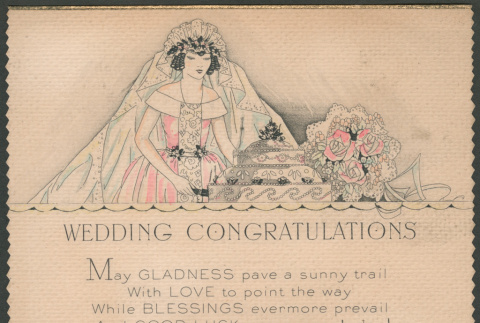 Wedding congratulations card (ddr-densho-316-125)