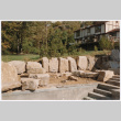 Rock feature under construction by stairs (ddr-densho-377-2392)