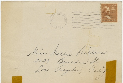 Christmas card (with envelope) to Mollie Wilson from Miyeko Imamura (c. 1944) (ddr-janm-1-68)