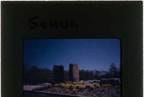 Stone sculpture at the Schulman Corp. Park project (ddr-densho-377-1027)
