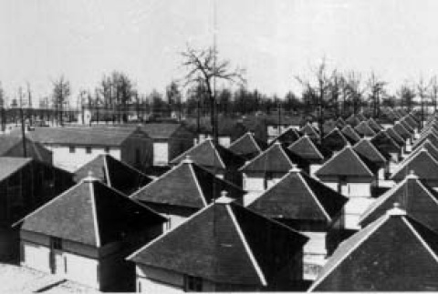 Living quarters at Camp Forrest internment camp, Tennessee (ddr-densho-35-131)