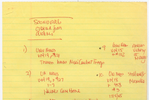 Sound roll order (ddr-densho-1007-891)