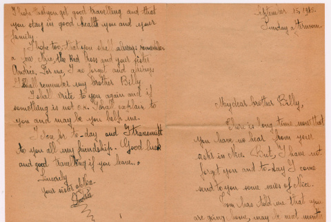 Letter to Bill Iino from Andree Julien (ddr-densho-368-850)