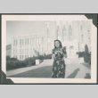 Kuni Yei in front of Ogden High School (ddr-densho-328-392)