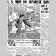 U.S. Firm on Japanese Ban. Answer on Exclusion is Made Public. Washington Regards Incident as Closed by Hughes' Note Denying Violation of Treaties With Japan. (June 19, 1924) (ddr-densho-56-389)