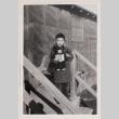 Photo of a boy with a teddy bear (ddr-densho-483-414)