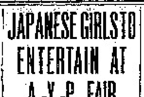 Japanese Girls to Entertain at A.-Y.-P. Fair. Ten Tiny Maidens Who Helped While Away Hours for Admiral Sperry's Officers in Tokyo Coming to Seattle. Tea Garden Afternoons to Be Feature of Show. (January 31, 1909) (ddr-densho-56-143)