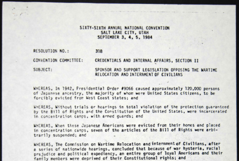 American Legion Resolution 318 (ddr-chijacl-1-100)
