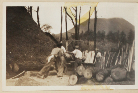 Four workers making lumber (ddr-densho-433-721)