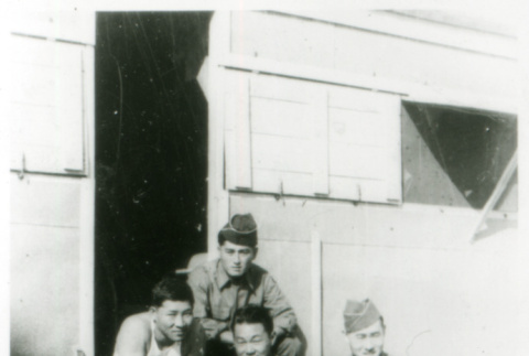 Soldiers on stoop (ddr-densho-1007-729)