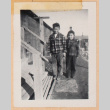 Photo of two boys outside barracks (ddr-densho-483-455)