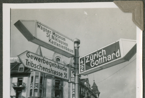 Street sign in Switzerland (ddr-densho-201-881)