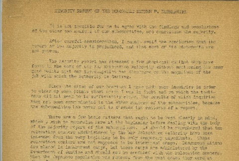 Minority Report of the Honorable Herman P. Eberharter (ddr-densho-171-214)