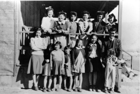 [Group photograph of female incarcerees at Children's Village] (ddr-csujad-29-326)