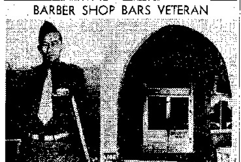 Barber Shop Bars Veteran (November 15, 1944) (ddr-densho-56-1076)