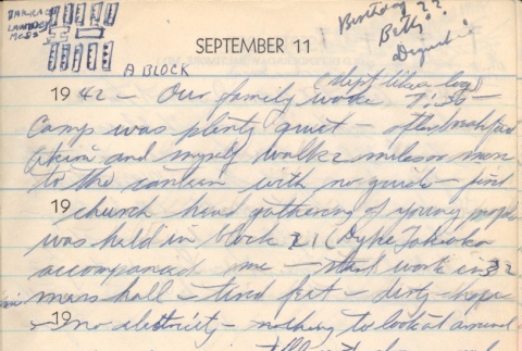 Diary entry, September 11, 1942 (ddr-densho-72-66)