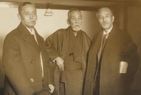 Yukio Ozaki posing with two men (ddr-njpa-4-1241)