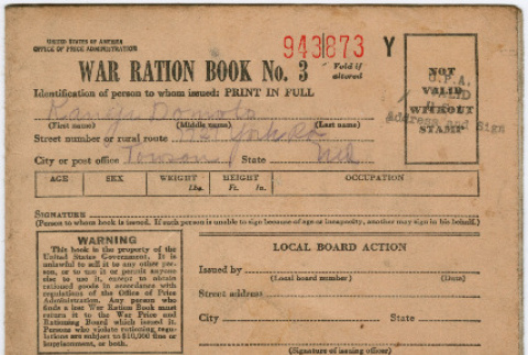War Ration Book No. 3 (ddr-densho-329-1012)
